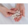imageSWEETV Silver Bridal Hair Comb for Wedding Hair Accessories Handmade with Crystals Pearls and Leaves 472 x 275 inches for Brides Women1Silver