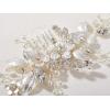 imageSWEETV Silver Bridal Hair Comb for Wedding Hair Accessories Handmade with Crystals Pearls and Leaves 472 x 275 inches for Brides Women1Silver