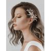 imageSWEETV Silver Bridal Hair Comb for Wedding Hair Accessories Handmade with Crystals Pearls and Leaves 472 x 275 inches for Brides Women2Rose Gold