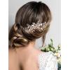 imageSWEETV Silver Bridal Hair Comb for Wedding Hair Accessories Handmade with Crystals Pearls and Leaves 472 x 275 inches for Brides Women2Rose Gold