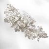 imageSWEETV Silver Bridal Hair Comb for Wedding Hair Accessories Handmade with Crystals Pearls and Leaves 472 x 275 inches for Brides Women2Silver