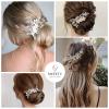 imageSWEETV Wedding Hair Comb Clip Bridal Crystal Wedding Hair Accessories for Brides and Bridesmaid Silver1Gold