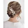 imageSWEETV Wedding Hair Comb Clip Bridal Crystal Wedding Hair Accessories for Brides and Bridesmaid Silver1Gold