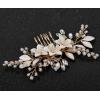 imageSWEETV Wedding Hair Comb Clip Bridal Crystal Wedding Hair Accessories for Brides and Bridesmaid Silver1Gold
