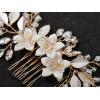 imageSWEETV Wedding Hair Comb Clip Bridal Crystal Wedding Hair Accessories for Brides and Bridesmaid Silver1Gold