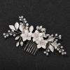 imageSWEETV Wedding Hair Comb Clip Bridal Crystal Wedding Hair Accessories for Brides and Bridesmaid Silver2Silver