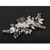 imageSWEETV Wedding Hair Comb Clip Bridal Crystal Wedding Hair Accessories for Brides and Bridesmaid Silver2Silver