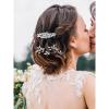 imageSWEETV 5 Pack Bridal Wedding Hair Side CombsUshaped Rhinestone Hair Pins Crystal Hair Pieces Hair Accessories for Women and Girls Bridesmaids Party PhotographySilverA