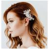 imageSWEETV Bridal Hair Comb Clip for WeddingHandmade Wedding Hair Accessories for Brides and BridesmaidSilverSliver