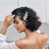 imageSWEETV Rhinestone Bride Wedding Hair clip Silver Crystal Bridal Hair comb Sparkly Hair Piece Gem Hair Accessories for WomenGirls ampamp BridesBridesmaidssilver
