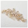 imageSWEETV Silver Bridal Hair Comb for Wedding Hair Accessories Handmade with Crystals Pearls and Leaves 472 x 275 inches for Brides Women1Gold