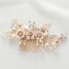 imageSWEETV Silver Bridal Hair Comb for Wedding Hair Accessories Handmade with Crystals Pearls and Leaves 472 x 275 inches for Brides Women2Rose Gold