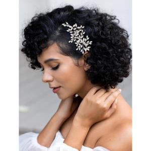 imageSWEETV Rhinestone Wedding Hair Comb Crystal Hair Pieces Bridal Side Combs Elegant Bride Hair Accessories Wedding Hair Clip for Women Girls BridesmaidSilverB