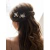 imageSWEETV 2Pcs Handmade Wedding Hair PinsFlower Bridal Hair PinBeaded Wedding Hair Accessories for Brides1Gold