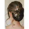 imageSWEETV 2Pcs Wedding Hair Pins Rhinestone Bridal Wedding Hair Accessories Hair Pieces for Brides BridesmiadGoldGold