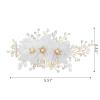 imageSWEETV 3Pcs Bridal Hair Pins White Flower Bride Hair Pieces Wedding Hair Side Combs Floral Headpieces Accessories Fall Beach Clip for Brides Bridesmaids Women GirlsGold02