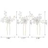 imageSWEETV 3Pcs Bridal Hair Pins White Flower Bride Hair Pieces Wedding Hair Side Combs Floral Headpieces Accessories Fall Beach Clip for Brides Bridesmaids Women GirlsPinsGold01