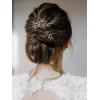 imageSWEETV 7 Pieces Bride Hair Accessories Pearl Wedding Hair Pins Leaf Bridal Hair Piece Vintage Hair Headpiece Leaf Hair Clips Jewelry for Women Bridesmaids Brides Flower GirlsSetBGold
