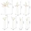 imageSWEETV 7 Pieces Bride Hair Accessories Pearl Wedding Hair Pins Leaf Bridal Hair Piece Vintage Hair Headpiece Leaf Hair Clips Jewelry for Women Bridesmaids Brides Flower GirlsSetBGold