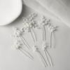 imageSWEETV 7 Pieces Bride Hair Accessories Pearl Wedding Hair Pins Leaf Bridal Hair Piece Vintage Hair Headpiece Leaf Hair Clips Jewelry for Women Bridesmaids Brides Flower GirlsSetBSilver
