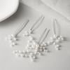 imageSWEETV 7 Pieces Bride Hair Accessories Pearl Wedding Hair Pins Leaf Bridal Hair Piece Vintage Hair Headpiece Leaf Hair Clips Jewelry for Women Bridesmaids Brides Flower GirlsSetBSilver