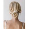imageSWEETV 7 Pieces Bride Hair Accessories Pearl Wedding Hair Pins Leaf Bridal Hair Piece Vintage Hair Headpiece Leaf Hair Clips Jewelry for Women Bridesmaids Brides Flower GirlsSetDGold