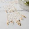 imageSWEETV 7 Pieces Bride Hair Accessories Pearl Wedding Hair Pins Leaf Bridal Hair Piece Vintage Hair Headpiece Leaf Hair Clips Jewelry for Women Bridesmaids Brides Flower GirlsSetCGold