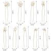 imageSWEETV 7 Pieces Bride Hair Accessories Pearl Wedding Hair Pins Leaf Bridal Hair Piece Vintage Hair Headpiece Leaf Hair Clips Jewelry for Women Bridesmaids Brides Flower GirlsSetDGold