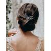 imageSWEETV 7 Pieces Bride Hair Accessories Pearl Wedding Hair Pins Leaf Bridal Hair Piece Vintage Hair Headpiece Leaf Hair Clips Jewelry for Women Bridesmaids Brides Flower GirlsSetBSilver
