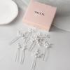 imageSWEETV 7 Pieces Bride Hair Accessories Pearl Wedding Hair Pins Leaf Bridal Hair Piece Vintage Hair Headpiece Leaf Hair Clips Jewelry for Women Bridesmaids Brides Flower GirlsSetBSilver