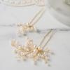 imageSWEETV 7 Pieces Bride Hair Accessories Pearl Wedding Hair Pins Leaf Bridal Hair Piece Vintage Hair Headpiece Leaf Hair Clips Jewelry for Women Bridesmaids Brides Flower GirlsSetBGold