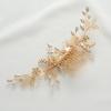 imageSWEETV Bride Wedding Hair Comb Rhinestone Bridal Accessories Pearl Hair Pieces Hair Clips and Side Comb for Women and GirlsGold01
