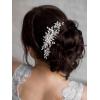 imageSWEETV Bride Wedding Hair Comb Rhinestone Bridal Accessories Pearl Hair Pieces Hair Clips and Side Comb for Women and GirlsSliver01