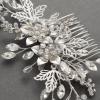 imageSWEETV Bride Wedding Hair Comb Rhinestone Bridal Accessories Pearl Hair Pieces Hair Clips and Side Comb for Women and GirlsSliver01