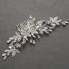 imageSWEETV Bride Wedding Hair Comb Rhinestone Bridal Accessories Pearl Hair Pieces Hair Clips and Side Comb for Women and GirlsSliver01