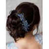 imageSWEETV Crystal Rhinestone Hair Comb Hair Jewelry for Brides and Women Pack of 2Blue