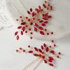imageSWEETV Crystal Rhinestone Hair Comb Hair Jewelry for Brides and Women Pack of 2Red