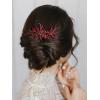imageSWEETV Crystal Rhinestone Hair Comb Hair Jewelry for Brides and Women Pack of 2Red