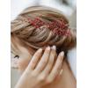 imageSWEETV Crystal Rhinestone Hair Comb Hair Jewelry for Brides and Women Pack of 2Red