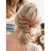 imageSWEETV Crystal Rhinestone Hair Comb Hair Jewelry for Brides and Women Pack of 2Red