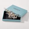 imageSWEETV Gold Wedding Hair Comb for Bride Handmade Bridal Hair Clip Wedding Hair Accessories for Brides BridesmaidGoldA