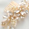 imageSWEETV Gold Wedding Hair Comb for Bride Handmade Bridal Hair Clip Wedding Hair Accessories for Brides BridesmaidGoldA