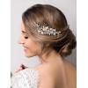 imageSWEETV Hair Comb Bridal Hair Accessories Rhinestone Wedding Hair Comb Pearl Bridal Hair Pieces for Women and Girls 511236 Inch Silver02Sliver02