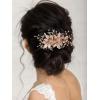 imageSWEETV Handmade Bridal Hair Comb Wedding Hair Accessory and Headpiece for Brides and Bridesmaids1Light Gold
