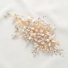 imageSWEETV Handmade Wedding Hair CombPearl Flower Bridal Hair Clip Hair Accessories for Women WeddingGold