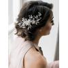 imageSWEETV Handmade Wedding Hair CombPearl Flower Bridal Hair Clip Hair Accessories for Women WeddingSilver Flower