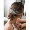 imageSWEETV Handmade Wedding Hair CombPearl Flower Bridal Hair Clip Hair Accessories for Women WeddingSilver Flower