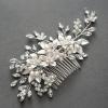 imageSWEETV Handmade Wedding Hair CombPearl Flower Bridal Hair Clip Hair Accessories for Women WeddingSilver Flower