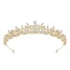 imageSWEETV Silver Tiara Crown for WomenPrincess Tiaras for GirlsCrystal Retro Hair Accessories for Wedding Birthday Prom Pageant QuinceaneraGold