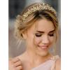 imageSWEETV Silver Tiara Crown for WomenPrincess Tiaras for GirlsCrystal Retro Hair Accessories for Wedding Birthday Prom Pageant QuinceaneraGold